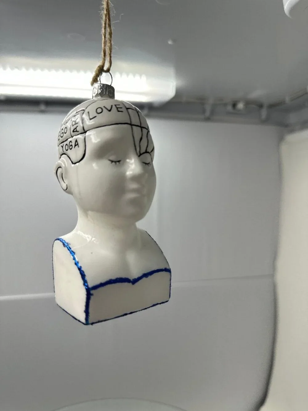 Cody Foster Phrenology Head Glass Christmas Ornament GO-2958 Yoga Art Love Rare